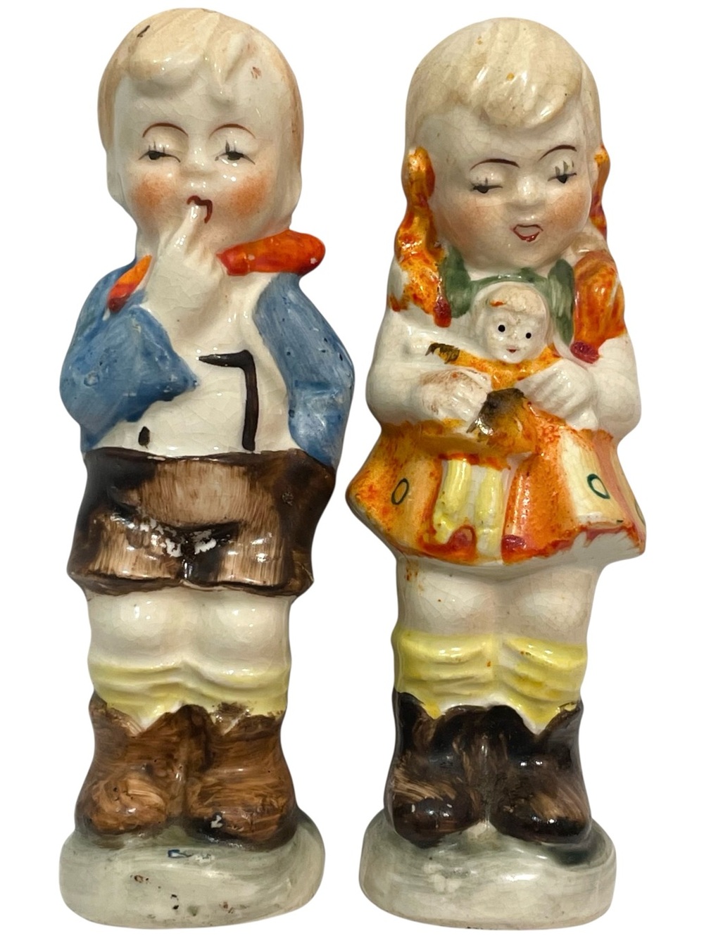 Vintage 1950s Hansel and Gretel Bisque Salt and Pepper Shakers - Made in Japan